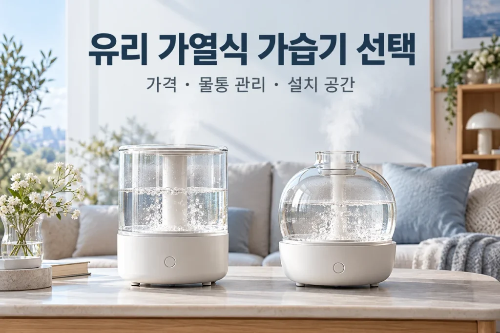 유리 가열식 가습기 비교, 오아 글라스팀·한일 오브제 가격과 물통 관리 선택법