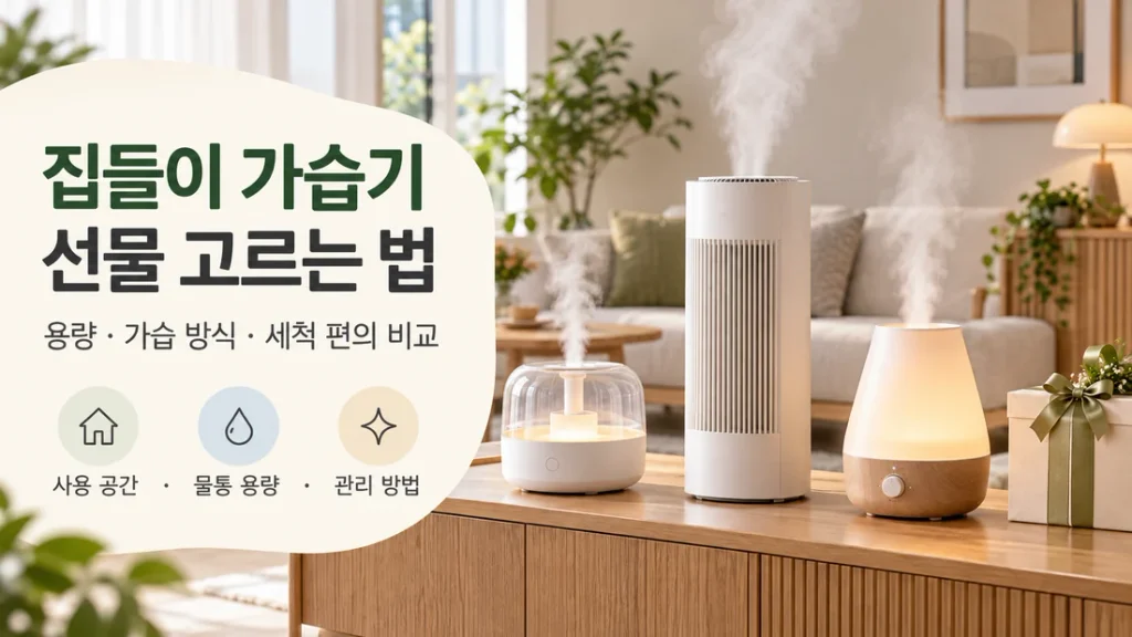 집들이 가습기 선물 고르는 법, 용량·가습 방식·세척 편의 비교
