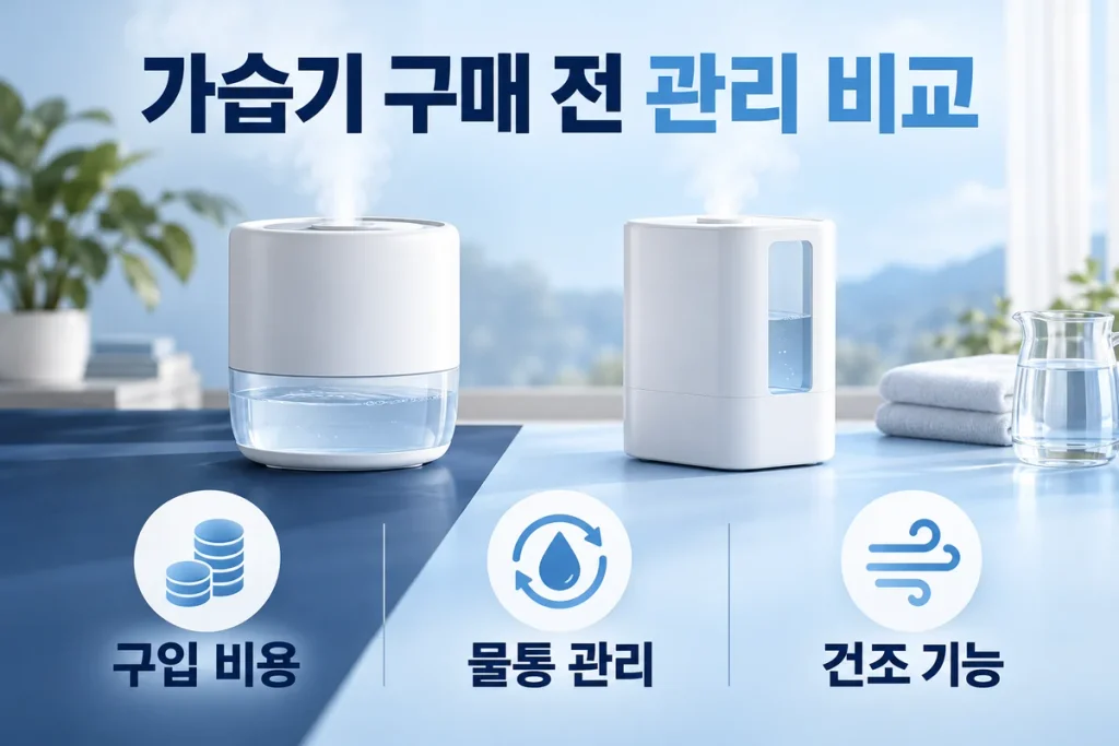 케리프 이지핸들 AIR·PRO 비교, 45,000원 차이와 자동건조·물통 관리 선택법