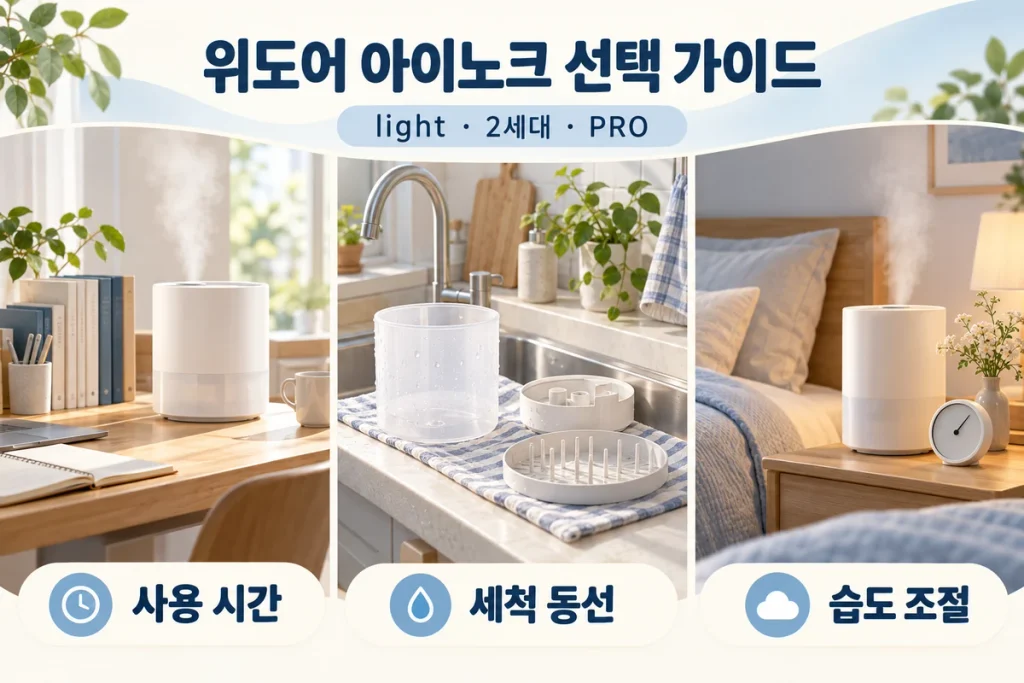 위도어 아이노크 light·2세대·PRO 비교, 사용 습관에 맞는 가격대 선택법