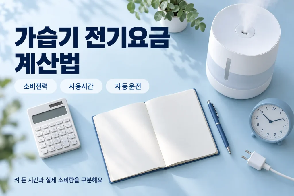 가습기 전기요금 계산법, 소비전력·하루 사용시간·자동운전 구분하기
