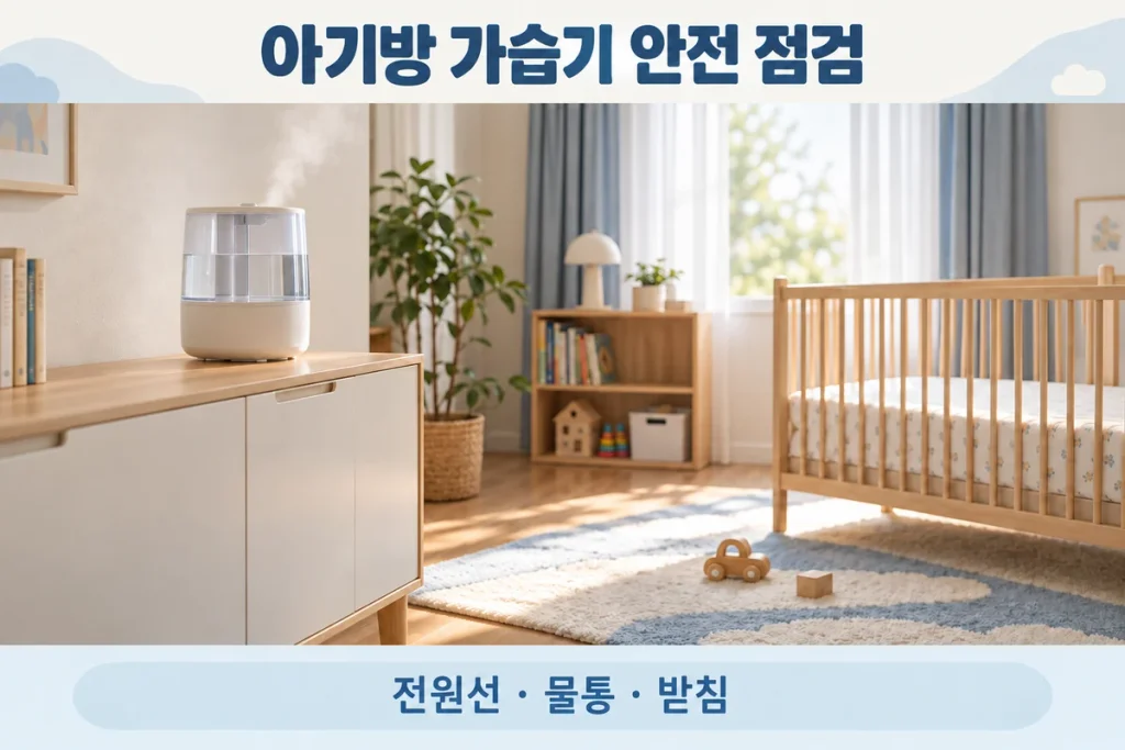 아기방 가습기 안전 관리, 기어 다니는 아이의 전원선·물통·받침 점검